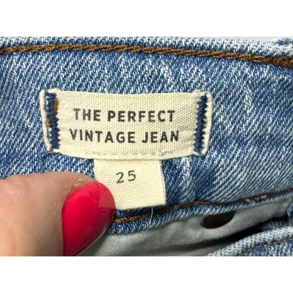 Madewell Women's The Perfect Vintage Blue Denim Jeans - Size 25 (26x27) - Picture 5 of 6